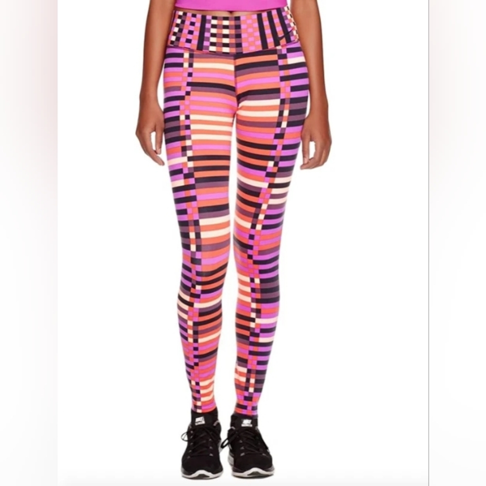 Nike Size Medium Colorful Striped Women's Leggings